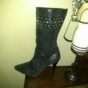 Studded heel boots